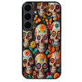 Coque noire taperso pour galaxy A06 A16 A26 A36 A56 avec motif mort mexicaine papillon protection antichoc personnalisée
