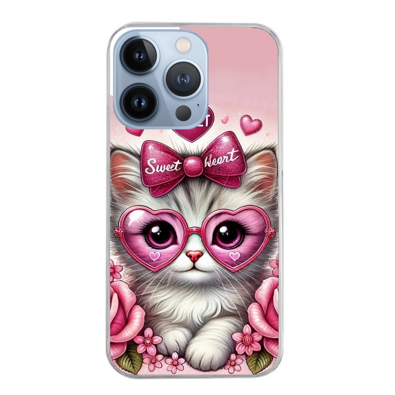 Coque taperso pour Iphone 13 et PRO MINI PRO MAX avec motif chat lunettes protection antichoc personnalisée