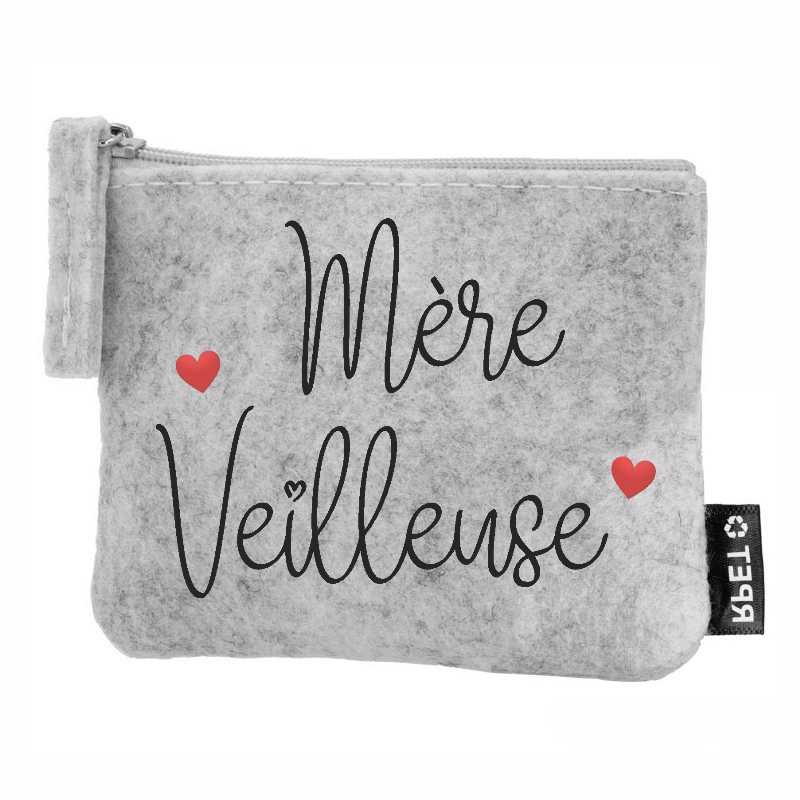 Porte monnaie maman merveilleuse coeur en feutrine en feutrine