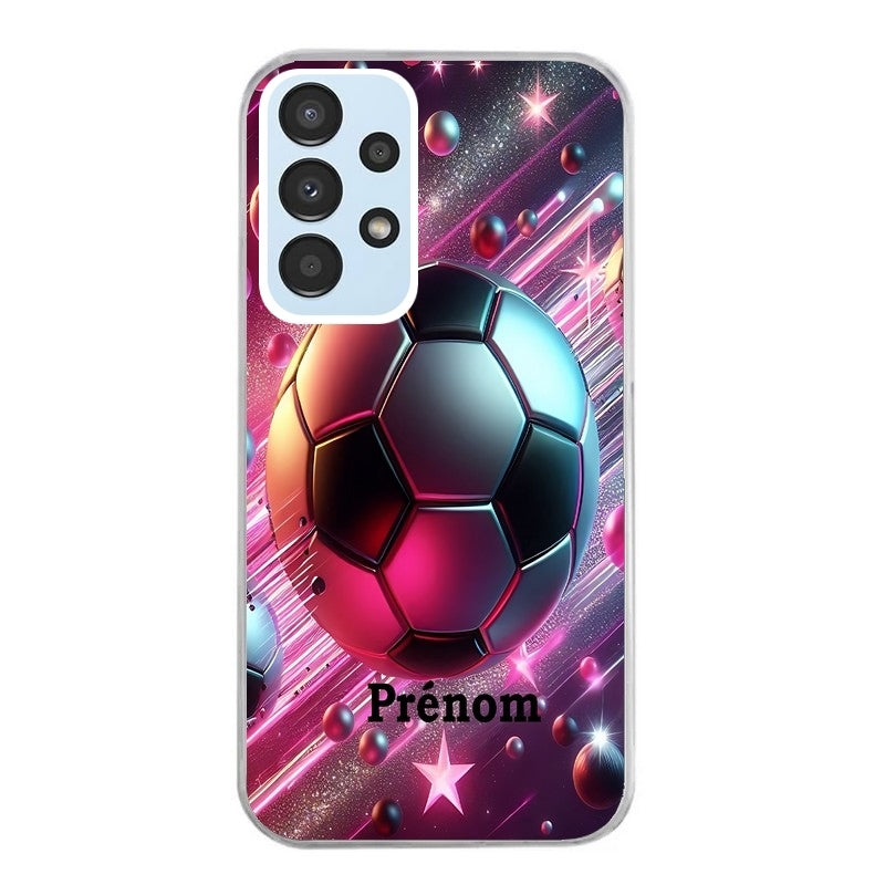 Coque taperso pour Galaxy A13 4G et 5G A23 A53 avec motif foot etoile personnalisee protection antichoc personnalisée