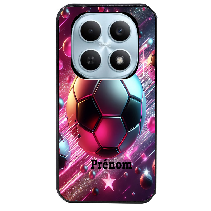 Coque noire taperso pour POCO M8 5G et PRO 5G avec motif foot etoile personnalisee protection antichoc personnalisée