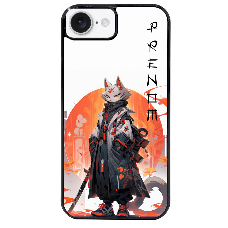 Coque noire taperso pour Iphone 16 16E PLUS MAX PRO avec motif anime chat japan personnalise protection antichoc personnalisée