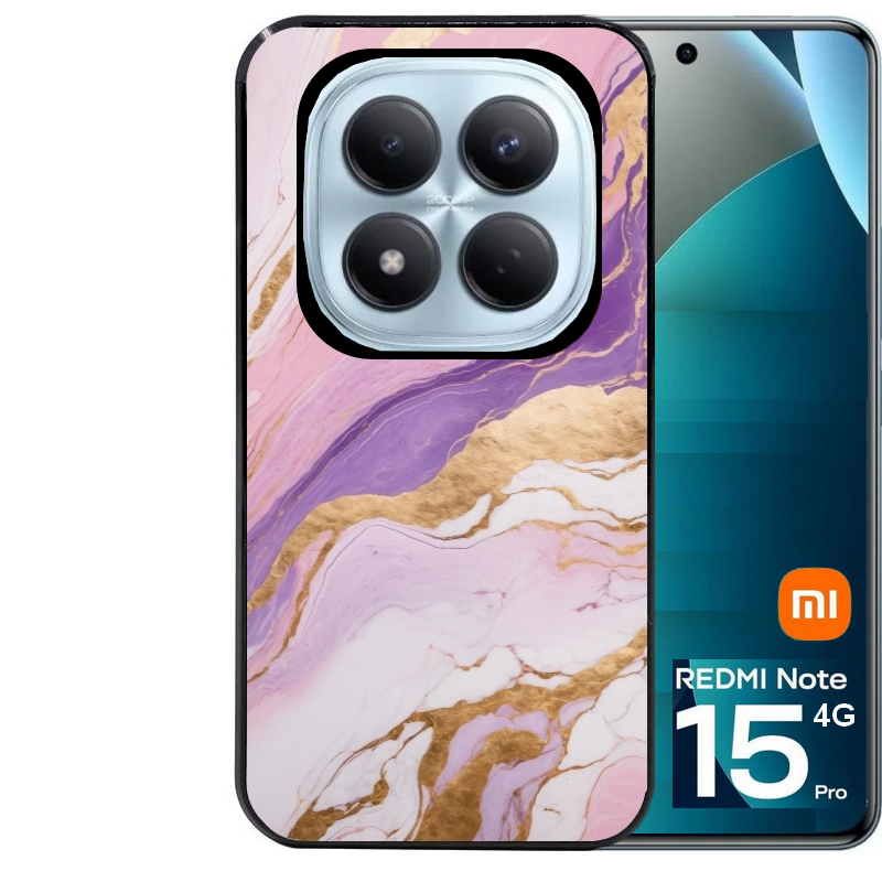 Coque noire taperso pour Redmi Note 15 et PRO PLUS 4G 5G avec motif marbre violet protection antichoc personnalisée