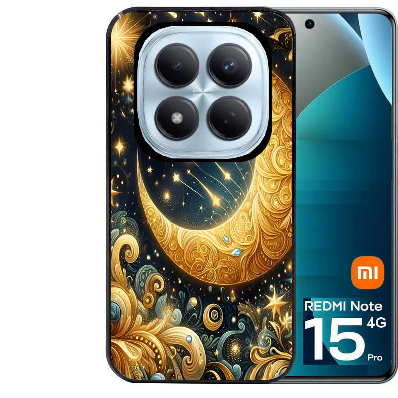 Coque noire taperso pour Redmi Note 15 et PRO PLUS 4G 5G avec motif lune astre protection antichoc personnalisée