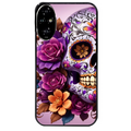 Coque noire taperso pour Honor 200 et Lite Pro Smart avec motif tete de mort calavera violette protection antichoc personnalisée
