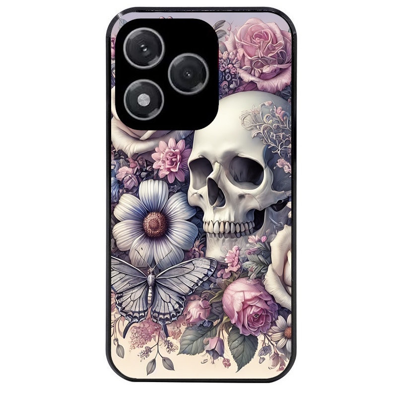 Coque noire taperso pour Honor 400 et Lite Pro Smart avec motif tete de mort pastel protection antichoc personnalisée