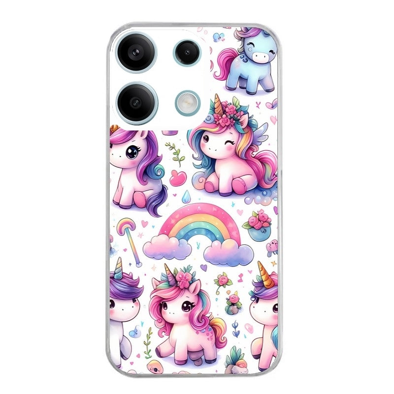 Coque taperso pour POCO M6 PRO 4G avec motif licorne arc en ciel protection antichoc personnalisée