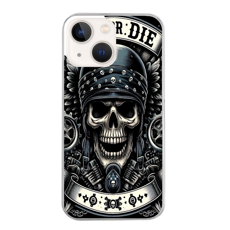 Coque taperso pour Iphone 12 et PRO MINI PRO MAX avec motif mort motard protection antichoc personnalisée