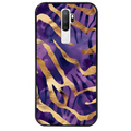 Coque noire taperso pour OPPO A5 A9 2020 avec motif zebre violet protection antichoc personnalisée