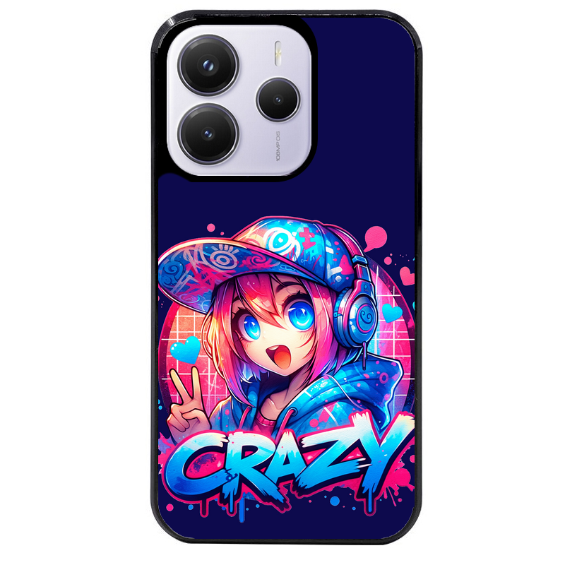 Coque noire taperso pour Redmi Note 14 et PRO PLUS 4G 5G avec motif anime crazy protection antichoc personnalisée