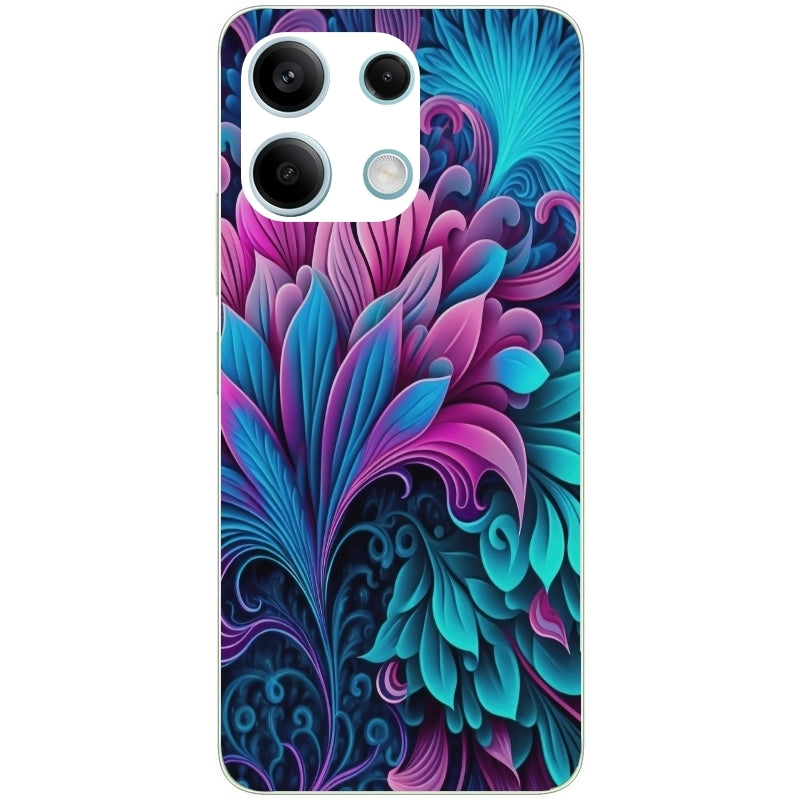 Coque taperso pour POCO M6 PRO 4G avec motif tropical violet et des fleurs protection antichoc personnalisée