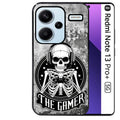 Coque noire taperso pour Redmi Note 13 PRO PLUS 5G avec motif tete de mort gamer beton protection antichoc personnalisée