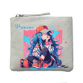 Porte monnaie personnalisé anime casquette ivoire en feutrine en feutrine ivoire