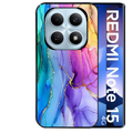 Coque noire taperso pour Redmi Note 15 et PRO PLUS 4G 5G avec motif marbre tie dye protection antichoc personnalisée