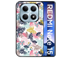 Coque noire taperso pour Redmi Note 15 et PRO PLUS 4G 5G avec motif jungle et fleur rose protection antichoc personnalisée
