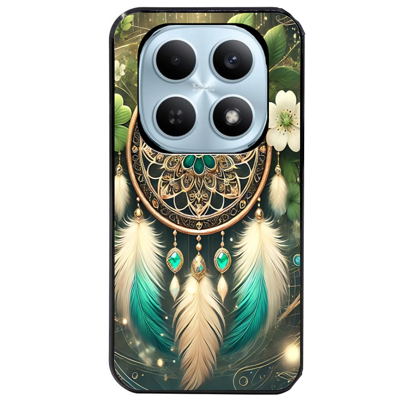 Coque noire taperso pour POCO M8 5G et PRO 5G avec motif dreamcatcher talisman protection antichoc personnalisée