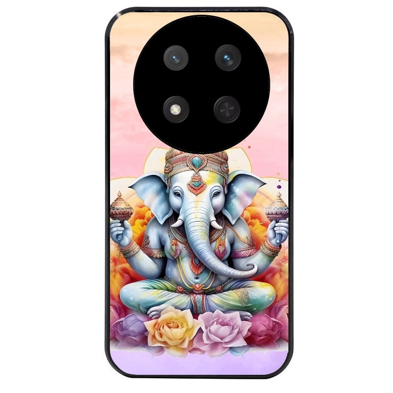 Coque noire taperso pour Magic 7 LITE et PRO avec motif elephant namaste protection antichoc personnalisée