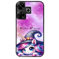 Coque noire taperso pour POCO M6 4G avec motif licorne magic avec prenom protection antichoc personnalisée