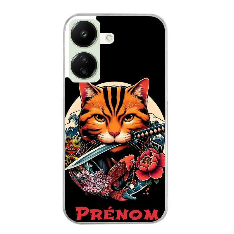 Coque taperso pour POCO C65 4G avec motif chat carpe koii japan personnalise protection antichoc personnalisée