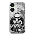 Coque taperso pour POCO C65 4G avec motif tete de mort gamer beton protection antichoc personnalisée
