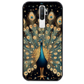 Coque noire taperso pour OPPO A5 A9 2020 avec motif paon mandala protection antichoc personnalisée