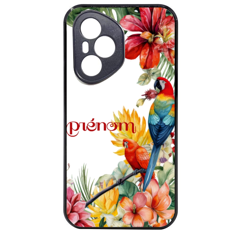 Coque noire taperso pour Honor 400 et Lite Pro Smart avec motif perroquet personnalisee protection antichoc personnalisée