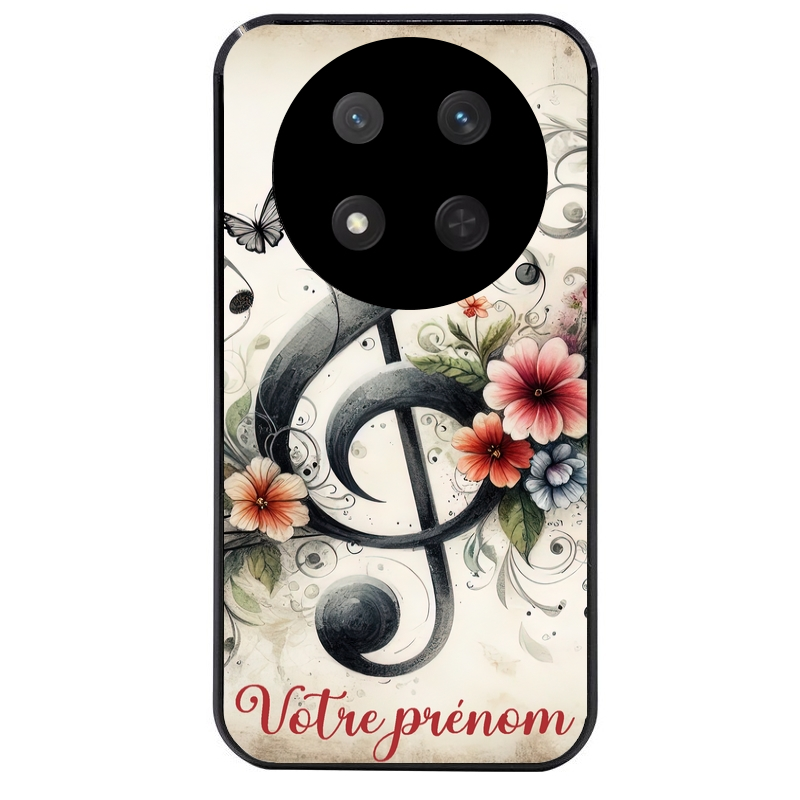 Coque noire taperso pour Magic 7 LITE et PRO avec motif musique cle sol personnalisee protection antichoc personnalisée