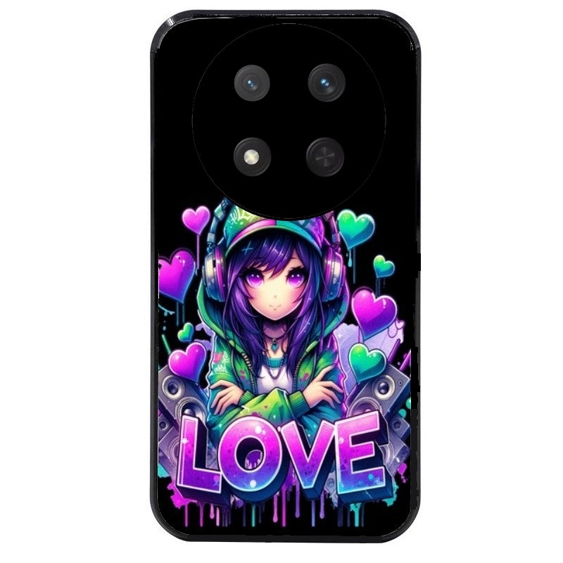Coque noire taperso pour Magic 7 LITE et PRO avec motif anime manga et love protection antichoc personnalisée
