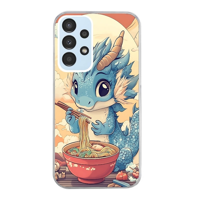 Coque taperso pour Galaxy A13 4G et 5G A23 A53 avec motif dragon ramen 2 protection antichoc personnalisée