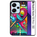 Coque noire taperso pour Redmi Note 13 PRO PLUS 5G avec motif padel raquette personnalisee protection antichoc personnalisée