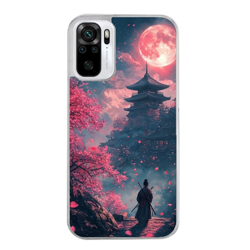 Coque taperso pour Redmi Note 10 4G 5G PRO 10S avec motif samourai cerisier protection antichoc personnalisée