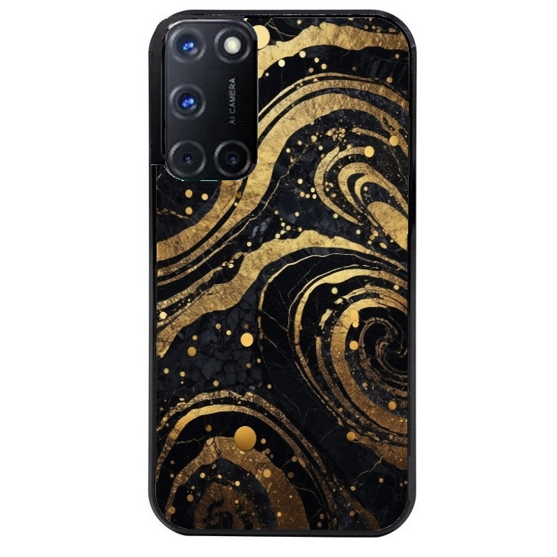 Coque noire taperso pour OPPO Reno 8 LITE avec motif marbre noir protection antichoc personnalisée