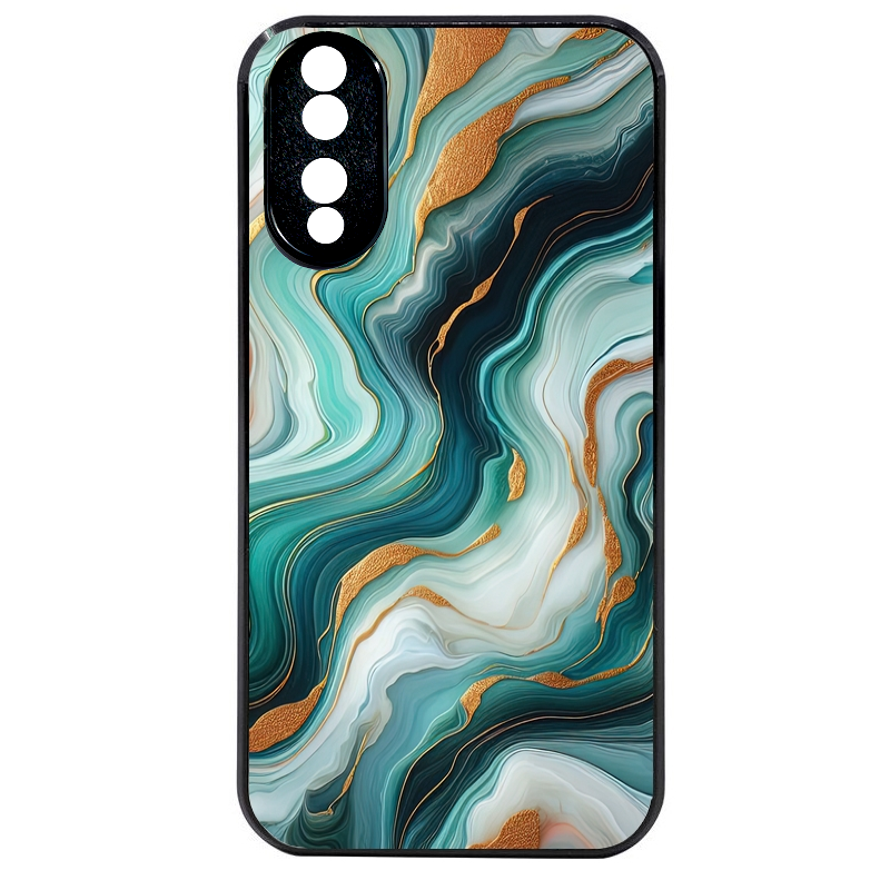 Coque noire taperso pour Honor 70 LITE 90 et LITE avec motif marbre vert protection antichoc personnalisée