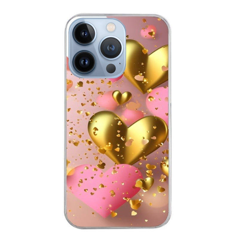 Coque taperso pour Iphone 12 et PRO MINI PRO MAX avec motif coeur rose protection antichoc personnalisée