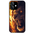 Coque noire taperso pour OPPO A40 avec motif lion flamme protection antichoc personnalisée