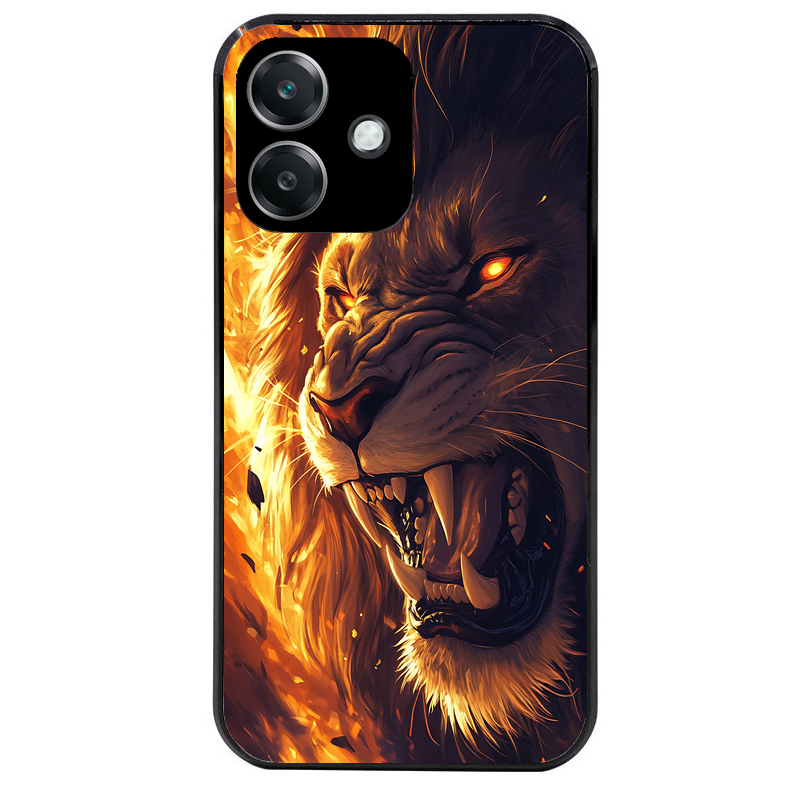 Coque noire taperso pour OPPO A40 avec motif lion flamme protection antichoc personnalisée