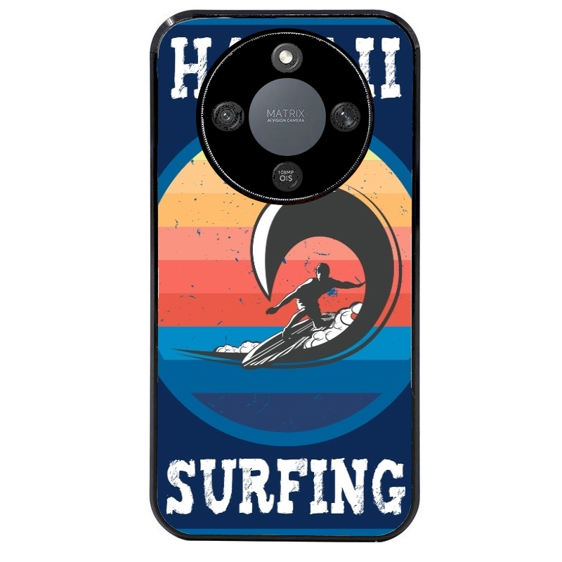 Coque noire taperso pour Magic 8 LITE et PRO avec motif hawaii et surf protection antichoc personnalisée