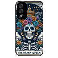 Coque noire taperso pour OnePlus Nord 5 avec motif tete de mort drama queen protection antichoc personnalisée