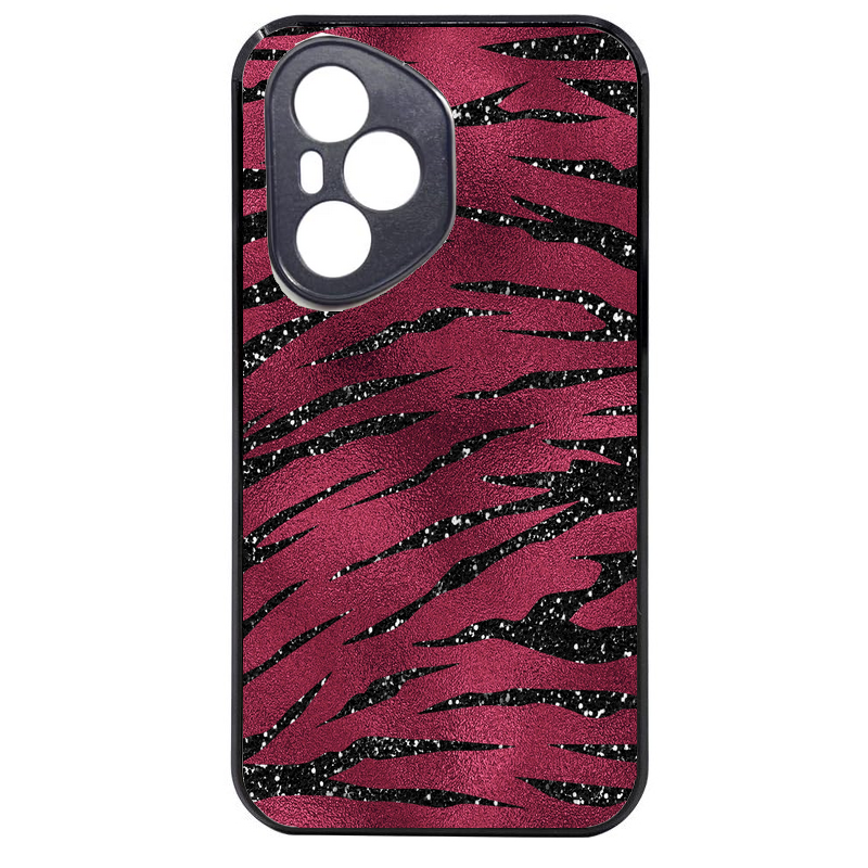 Coque noire taperso pour Honor 400 et Lite Pro Smart avec motif zebre grenat protection antichoc personnalisée