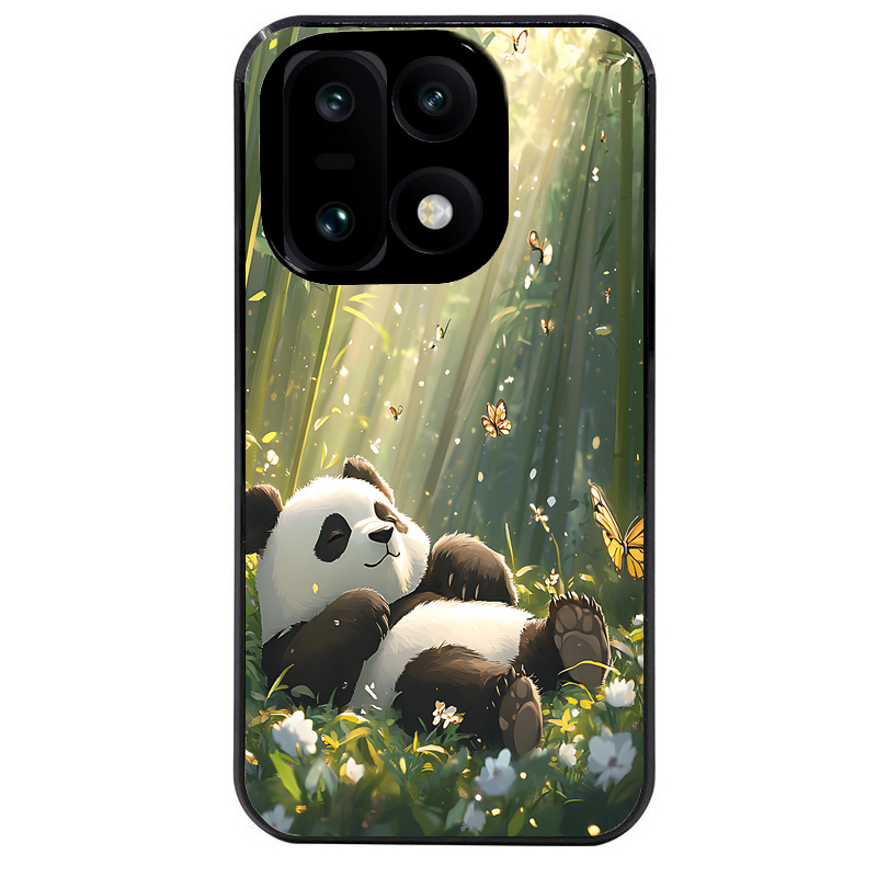 Coque noire taperso pour OnePlus 15 avec motif panda bambou protection antichoc personnalisée