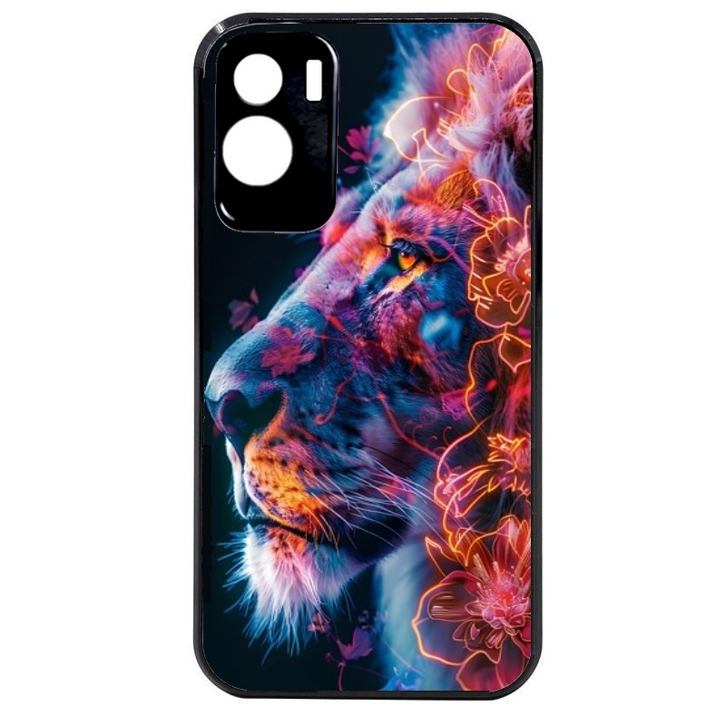 Coque noire taperso pour Honor 70 LITE 90 et LITE avec motif lion fluo protection antichoc personnalisée