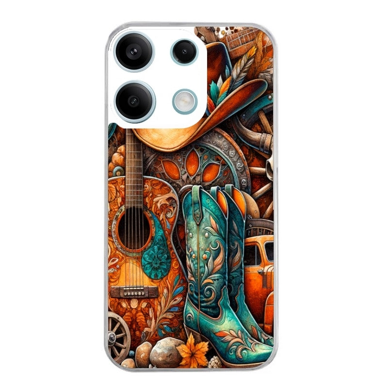 Coque taperso pour POCO M6 PRO 4G avec motif cow boy et texas automne protection antichoc personnalisée