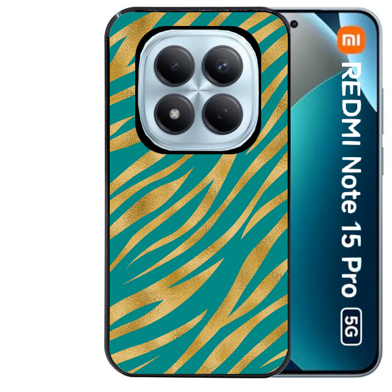 Coque noire taperso pour Redmi Note 15 et PRO PLUS 4G 5G avec motif zebre vert protection antichoc personnalisée