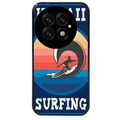Coque noire taperso pour OnePlus 13 avec motif hawaii et surf protection antichoc personnalisée