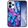 Coque noire taperso pour OPPO Reno 15 et F FS 5G avec motif papillon violet uv protection antichoc personnalisée