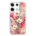 Coque taperso pour POCO X6 5G avec motif fleur rose protection antichoc personnalisée