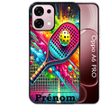 Coque noire taperso pour OPPO A6 PRO 4G et 5G avec motif padel raquette personnalisee protection antichoc personnalisée