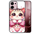 Coque noire taperso pour OPPO A6 PRO 4G et 5G avec motif chat noeud et coeur protection antichoc personnalisée