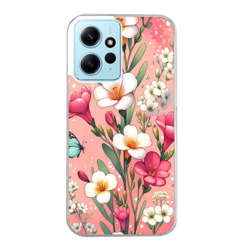 Coque taperso pour Redmi Note 12 4G 5G PRO 4G avec motif fleur rose protection antichoc personnalisée