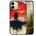 Coque noire taperso pour OPPO A6 A6X 4G et 5G avec motif samourai rouge protection antichoc personnalisée